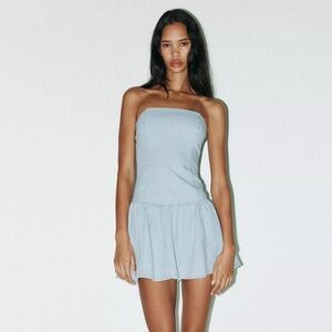 ZARA Denim Bandeau Dress